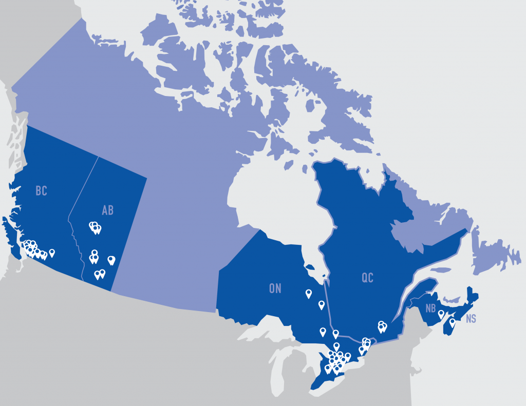 Cooper Branch Locations Canada (55 stores)