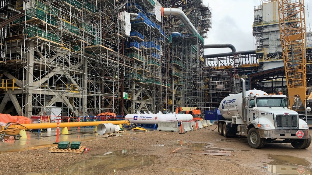 propane tanks at a construction site.