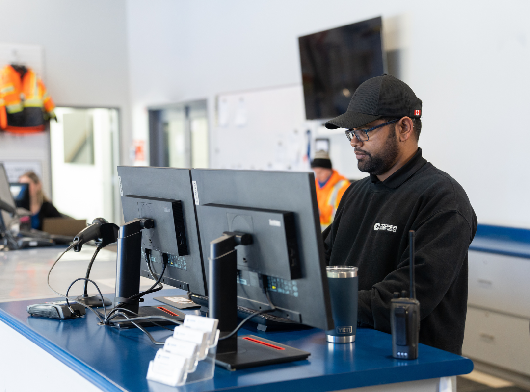 rental coordinator at cooper branch working at the counter